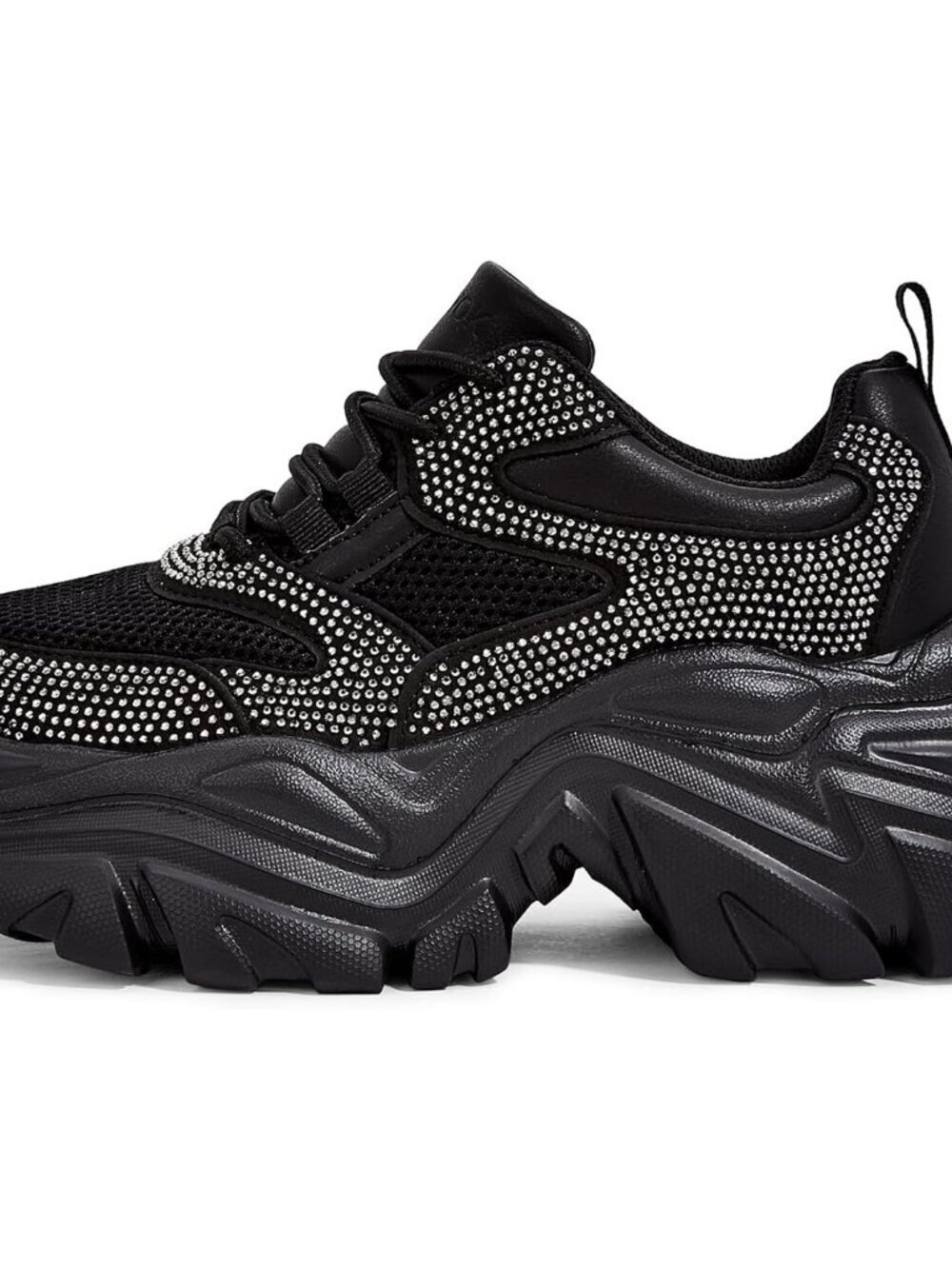 Women's Black Rhinestone Fashion Casual Shoes Comfortable Walking Sneakers Shoes
